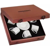 Missoni Geschenkbox Tasse & Untertasse Luxury Gift Box Zig Zag White 120 ml (Set von 6)