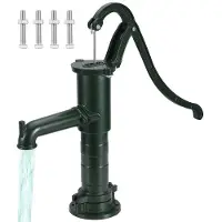 Vevor Pumpenständer Gusseisen Ständer Schwengelpumpe 22,86x22,86x66cm Gartenpumpe Pumpenständer mit Sprühfarbe beschichtet Handpumpe Ständer 8mm dicke Rohrwand geeignet für Garten Teich Hof usw.