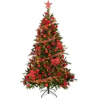 House of Seasons Weihnachtsbaumschmuck-Set - 100 Teile - Rot