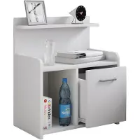 Hioshop XL Hoher Nachtschrank Nachttisch Schublade Nilasa VCM Weiß