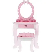 Playtive Schminktisch Kosmetiktisch Mädchen Hocker Spiegel Holz inkl. Zubehör