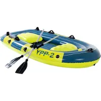 DS Produkte Hoberg Schlauchboot 2-Sitzer Für 2 geeignet Mit 2 Sitzbänken 2 Paddeln Pumpe Reparaturset 2 Angelhalterungen Dry Bag weiteres Zubehör Material PVC
