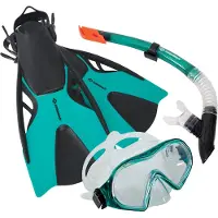 Schildkröt Fitness Tauchset Schnorchel Set CAYMAN petrol-green (3-teilig, im Meshbag)