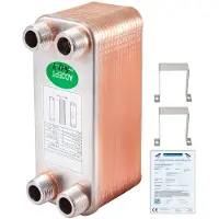 Vevor EATB12 Plattenwärmetauscher Plattenwärmetauscher 30 Wärmetauscher 30 Plattenwärmetauscher Edelstahl 316L Wärmetauscher Heizung