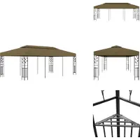 vidaXL Pavillon 6x3 m Taupe 180 g/m² - Pavillons & Partyzelte