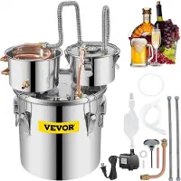 Vevor Destilliergerät 18,93 L Wasserdestillierer Wasserdispenser Edelstahl Destillateur mit 2 Kondensationsfass Destiller Zubehör