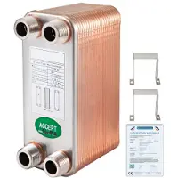 Vevor EATB12 Plattenwärmetauscher Plattenwärmetauscher 40 Wärmetauscher 40 Plattenwärmetauscher Edelstahl 316 l Wärmetauscher Heizung
