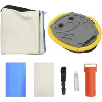 The Living Store Aufblasbare Gymnastikmatte mit Pumpe 100x100x15 cm PVC Blau