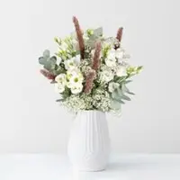 Pflanzen-Kölle Weißer Schnittblumen-Mix mit Lisianthus & Pampasgras