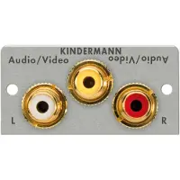 Kindermann KIND Konnect 50 alu - Video/ 7444000530 Audio L/R Blende 1/2 50x50 Kabelpeitsche