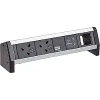 Bachmann Desk 1 - 2 AC-Ausgänge - Indoor - Typ G (BS 1363) - Aluminium - Kunststoff - 316