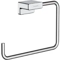 Hansgrohe Handtuchhalter AddStoris, silber, zur Wandmontage, verchromtes Metall, Länge 18,9 cm