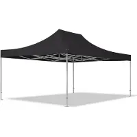 TOOLPORT 4x6m Aluminium PROFESSIONAL Faltpavillon, ohne Seitenteile, schwarz