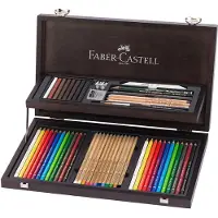 Faber-Castell Art &amp; Graphic Compendium Holzkoffer 54 Teile