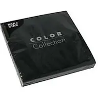 Papstar 15 X 20 Servietten, 3-lagig 1/4-Falz 33 cm x 33 cm schwarz