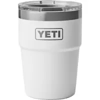 Yeti Rambler Stackable Cup 16oz Mag Slider Lid, White, stapelbarer Thermobecher mit Deckel, 473 ml