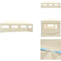 vidaXL Faltzelt Partyzelt Pop-Up mit 5 Seitenwänden 3 x 9 m Creme - Pavillons & Partyzelte