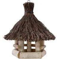 Kölle Vogelhaus Birke mit Reisigdach, D 32 cm x H 36 cm