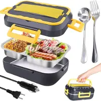 OEM Elektrische Heiz-Lunchbox Dunkelblau/Gelb - Warmes Essen für unterwegs KP39115