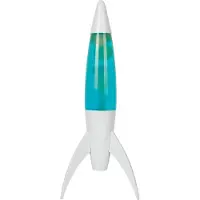 Itotal - Raketen-Lavalampe - Weiße Basis, blaue Flüssigkeit und weißes Wachs - Blau