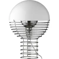 Verpan Wire Tischleuchte Ø30 Chrome/White - , Wire Small, Metallisch, für Wohnzimmer, Metall, Design