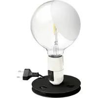 Flos Lampadina Tischleuchte Weiß/Schwarz - , Lampadina, Weiß, für Wohnzimmer, Metall, Design