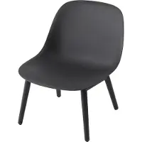 Muuto Fiber Lounge Chair, wood base, schwarz