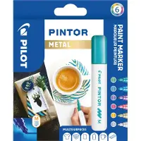 Pilot Pen - Pintor Marker Medium Metal Mix 6 colors (Medium Tip)