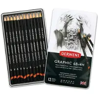 Derwent Graphic Bleistift 12er-Set 6B-4H