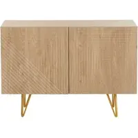 Miliboo Design-Sideboard aus hellem Eichenholz-Finish und goldfarbenem Metall mit 2 Türen B107 cm OZEN