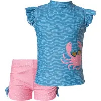 Playshoes 2tlg. Badeoutfit "Krebs" in Hellblau/ Rosa - 122/128