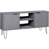 vidaXL TV-Schrank New York Grau Massivholz Kiefer