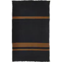 Libeco Plaid Oscar Black Stripe Schwarz / Beige-135 x 220 cm