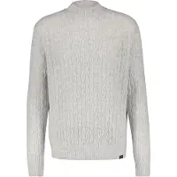 Lerros Cable-Strickpullover mit Turtleneck - Broken White Melange - XXL