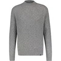 Lerros Cable-Strickpullover mit Turtleneck - Platinum Grey Melange - XXXL