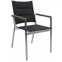 Zebra Everest Sessel gepolstert, Edelstahlgestell, Teak-Armlehnen 4025806033751
