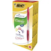 BIC Atlantis Druckkugelschreiber Classic, rot, 12 Stück