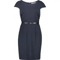 Betty & Co Etuikleid mit Gürtel in Dunkelblau | Gr.: 46