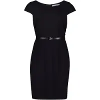 Betty & Co Etuikleid mit Gürtel in Schwarz | Gr.: 40