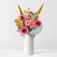 Pflanzen-Kölle Rosa Schnittblumen-Mix mit Gerbera, Lisianthus & Pampasgras