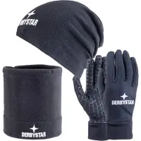 Derbystar Fleece-Winterset Mütze+Handschuhe+Neckwarmer schwarz 8