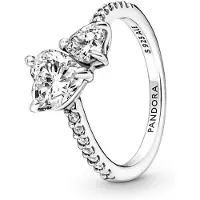 Pandora 191198C01 Silberring für Damen Funkelnde Herzen Solitär