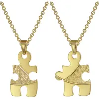 Trendor 75950 Puzzle Partner Set Gold auf Silber + 2 Halsketten