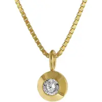 Trendor 75042 Gold Anhänger 333 mit Zirkonia an goldplattierter Kette