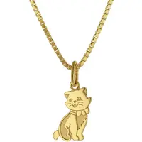 Trendor 35919 Anhänger Katze Gold 333 (8 Karat) + goldplattierte Silberkette