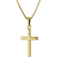 Trendor 51056 Damen Kreuz-Anhänger 333 / 8K Gold + Vergoldete Silberkette