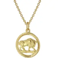 Trendor 75940-05 Sternzeichen Stier Gold 333 Anhänger Ø 16 mm + Halskette
