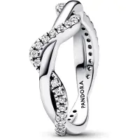 Pandora 193098C01 Damenring Funkelnde Verschlungene Welle