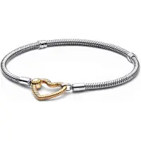 Pandora 569539C00 Damenarmband 925 Silber mit Goldfarbenem Herz-Verschluss