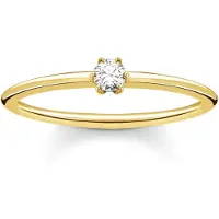 Thomas Sabo TR2312-414-14 Damenring goldfarben mit weißem Stein